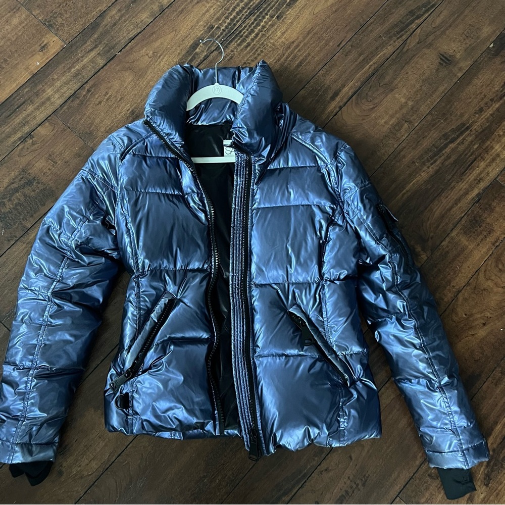 SAM. Metallic Blue Puffer Jacket